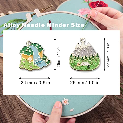 Image of Waterfalls and Scenery Needle Minder for Embroidery, Magnetic Pin Holder for Cross Stitch, Needlework and Embroidery Accessories （2 PCS）, csljmy20220723-0005