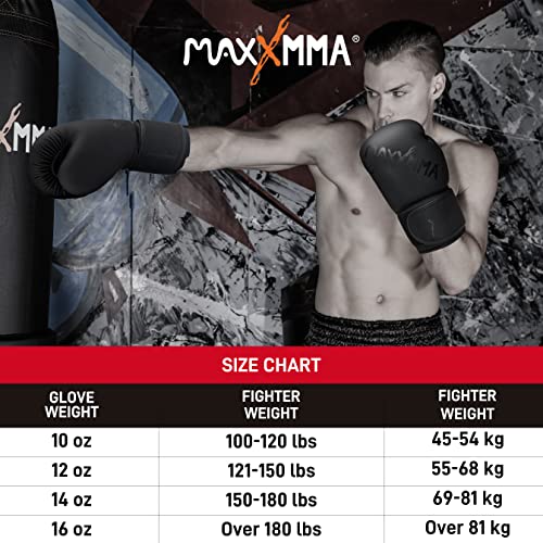 Maxxmma Pro Style Boxing Gloves For Men & Women, Training Heavy Bag Workout Gloves, Muay Thai, Sparring Kickboxing Punching Bag Work Fight Gloves #TOP5