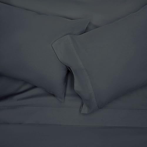 Miniatura 2 de Juego de sábanas de 400 hilos de 100 % algodón tamaño matrimonial, 4 piezas, tejido de satén de fibra larga ultra suave, con bolsillos profundos de