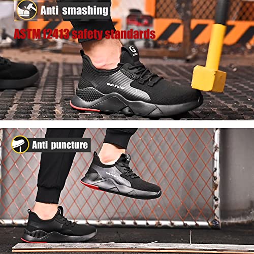 Image of ulogu Steel Toe Shoes for Men Women丨Waterproof Lightweight Roofing Shoe丨Safety Industrial Work Sneakers