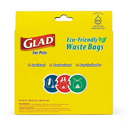 Image of Glad for Pets GLAD Eco Friendly Dog Waste Bags | 8 Rolls of Unscented Dog Waste Bags, 120 Bags in Total | Dog Waste Bags for All Dogs, Leak Proof and Strong Dog Poop Bags (FF11506)