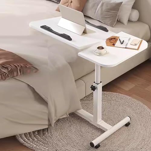 Escritorio plegable portátil de pie – Escritorio rodante de altura ajustable con escritorio giratorio para uso en el hogar, oficina, médico y aula escolar