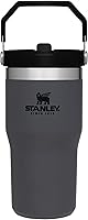 Vista 157 de Stanley - Vaso con popote plegable IceFlow con asa de 30 onzas Tapa de giro y popote abatible Botella de agua resistente a fugas Acero