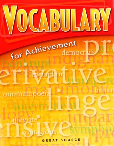 Great Source Vocabulary for Achievement: Student Edition Grade 6 Intro Course 2006 by Margaret Ann Richek (2006-01-06)      Paperback – January 1, 1775