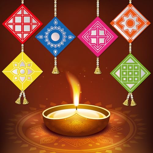 Décoration Diwali en bois mandala | Suspension Deepavali et Pooja pour festival indien Cinrobiye