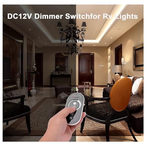 Dimmer Switch,DC 12V‑24V 18A 0%‑100% Stepless Dimming PWM LED Light Strip Dimmer with RF Remote Control Adjust Brightness LED Strip Lights Switch - Image 3