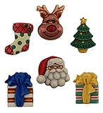 Holiday Buttons-Here Comes Santa