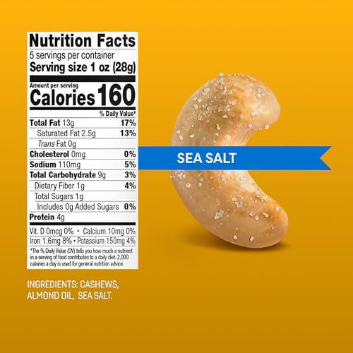 Image of Octonuts Dry Roasted Cashews with Sea Salt - 5oz - Simple Plant-Based Protein Snack - Healthy Snacks for Adults & Kids - Only 3 Whole Ingredients, Keto Friendly, Vegan, Non-GMO Verified