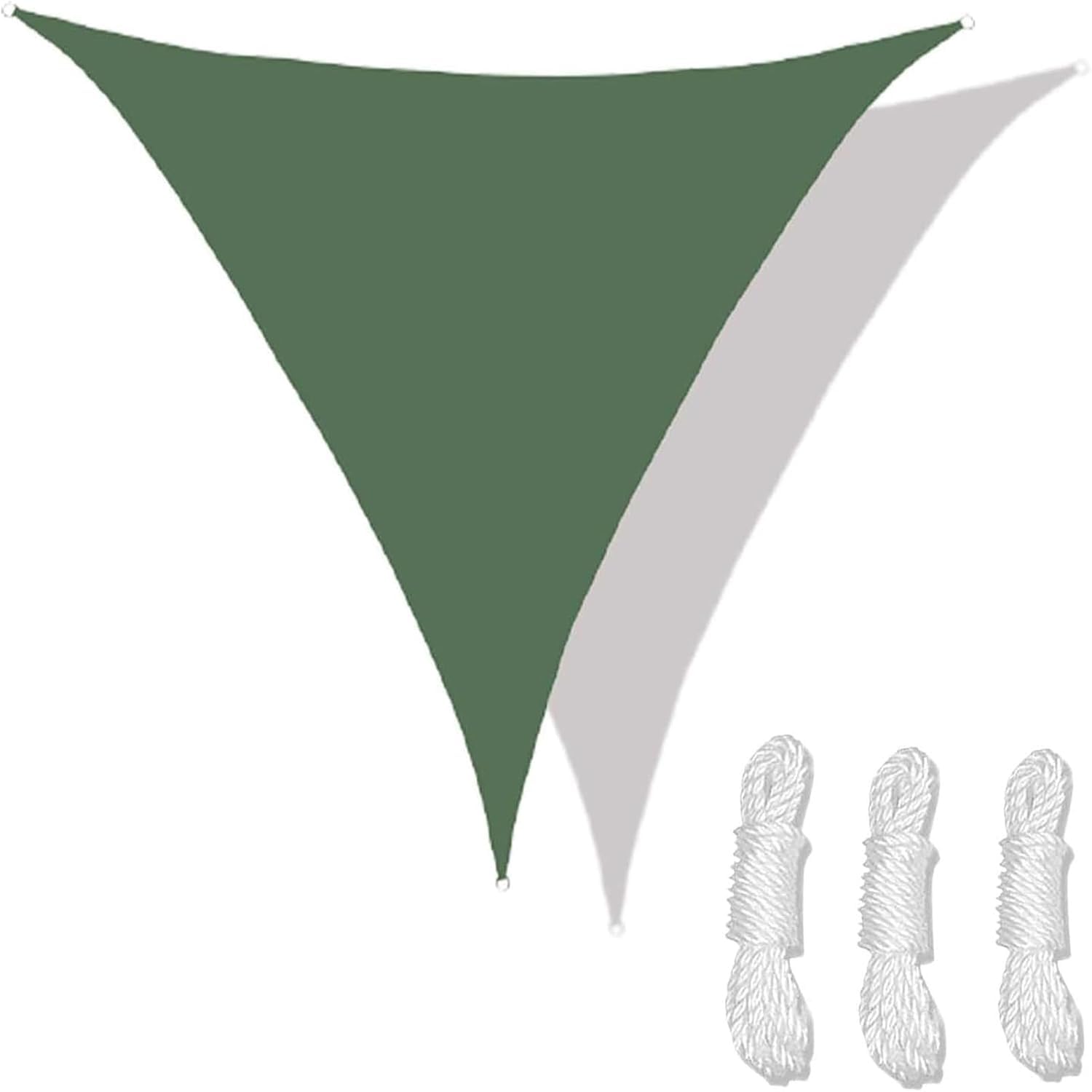 Voile d'ombrage triangle anti-UV 95% bâche imperméable d'extérieur avec cordes