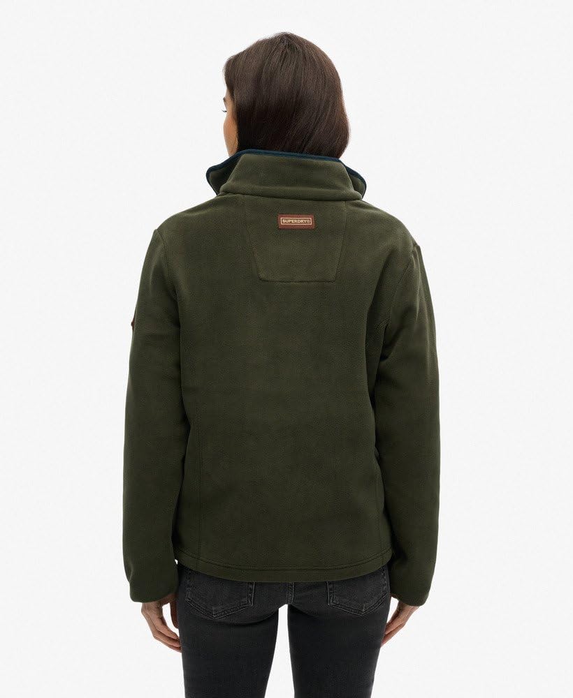 Superdry Damen Estate Fleecejacke mit halblangem Reißverschluss