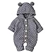 puseky Strampleroverall des neugeborenen Babymädchens mit Kapuze Einteilige Bodysuitoberbekleidung,Grau,6-12 Monate (73cm)