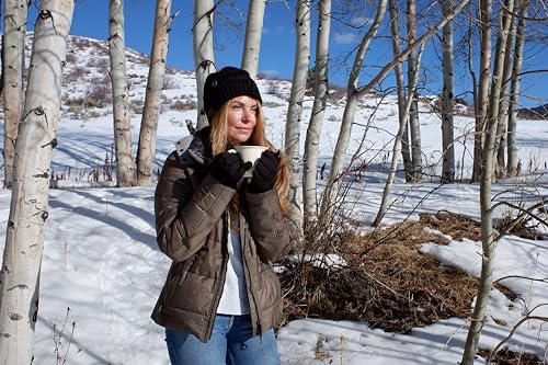 Image of Funky Junque Women's Beanie & Touchscreen Gloves Set - Soft 100% Acrylic Knit Winter Hat and Gloves, Cozy Cold Weather Gift