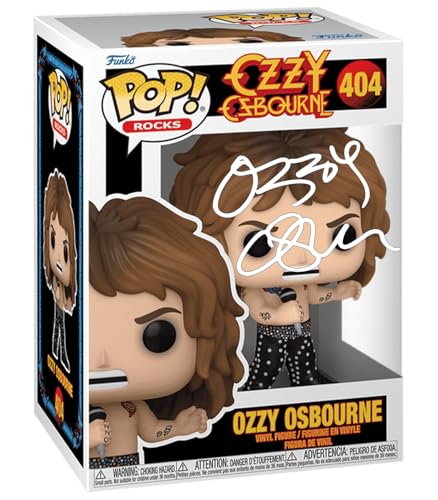 Ozzy Osbourne #404 Shirtless (1989) Facsimile Signed Reprint Laser Autographed Funko POP! Rocks Figurine with Protector Case