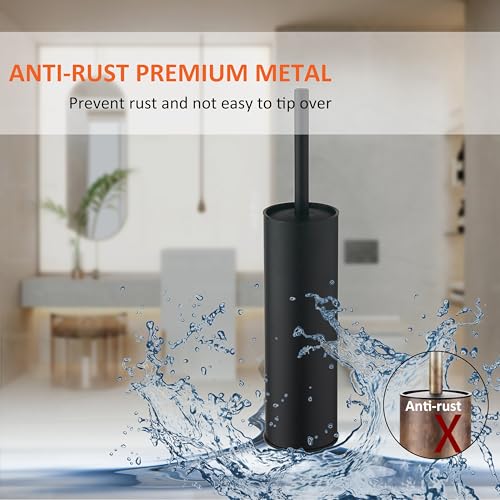 Image of Toilet Brush and Holder Set Premium Material Toilet Bowl Cleaner Free Standing Toilet Bowl Brush and Holder