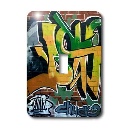 3dRose lsp_109020_1 graffiti sur un mur de brique interrupteur simple polonais