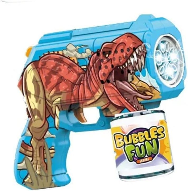 Automatic Bubble Machine for Kids, Bubble Gun with Light, Soap Blower for Kids, Indoor & Outdoor Toys Occasions (Dino BG)