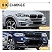 MAXDOM Replacement Front Upper Grill Fit for BMW (2014-2018) X5 F15 (2015-2019) X6 F16 X5M F85 X6M F86 – Gloss Black Double Slats ABS Grille