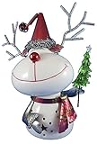 Gewicht: ca. 0,3kg Dekofigur Weihnachtsrentier 20cm aus Keramik und Metall - Rudolph mit der roten Nase - Weihnachtselch - Weihnachtsreh