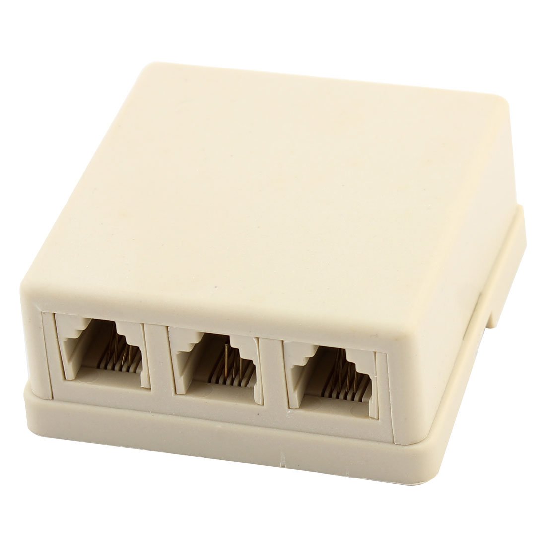 uxcell 6P4C 1 to 3 RJ11 Female Socket Telephone Coupler Connector Beige