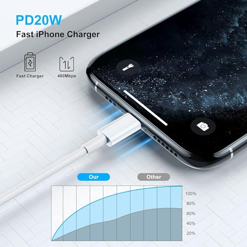 Image of USB Type C to l Cable 27W MFi Certified Fast Charging Cable Compatible for iPhane 14 /13 /12 /11 /X /XS /XR /8 /Plus, Pad Mini /Pro /Max, USB Type-C Power Delivery Cord (Free Cable Protectors)