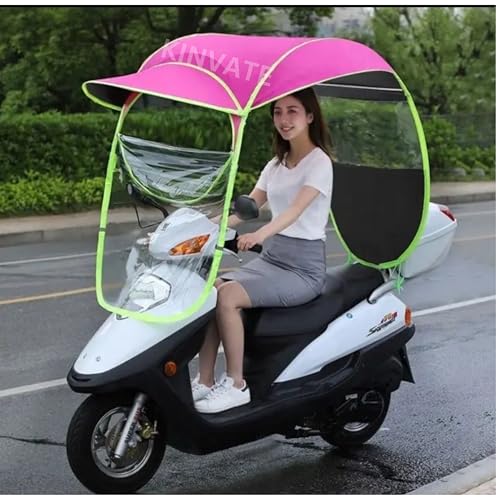 Image of KINVATE Motorcycle Canopy for Universal Motorbikes and Scooters, Bike Umbrella Stand,Universal Fit, Foldable, Bike Umbrella,Protection from UV and Rain,Including It's Fitting Parts (Pink Colour)
