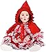COSTUME CARNEVALE da PICCOLA CAPPUCCETTO ROSSO LUSSO vestito per neonata bambina 0-3 Anni travestimento veneziano halloween cosplay festa party 5038 2 anni