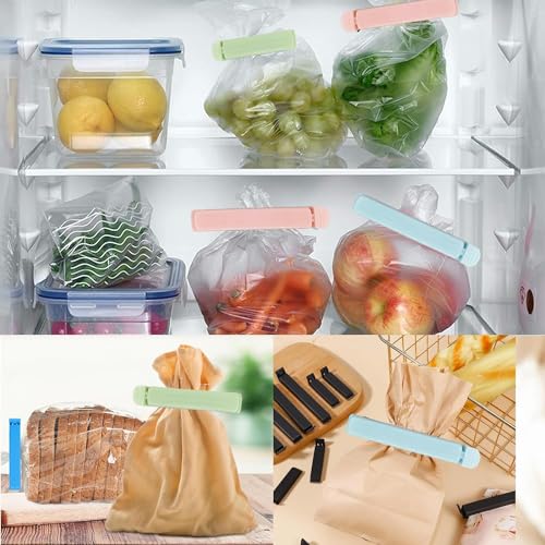 qingmeng 30 Stück Verschlussclips für Beutel, 15cm 12cm Tütenclips Bunt, Verschlussklammern Tütenklammern Groß, Clips Klammern Klipser für Tüten Verschluss Beutelclips Küche Frischhalteklammern Frisch