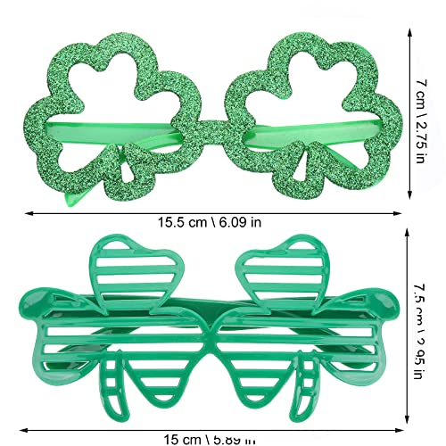 LUOZZY 10 PCS St Patricks Day Headbands and Eyeglasses Set Shamrock Head Boppers Glasses Clover Lepr