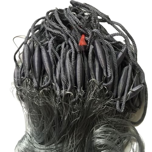 Sieć wędkarska 3-warstwowa Multifilament Nylon, 1,8 m x 60 m, lekka, przenośna siatka skrzelowa z konstrukcją spadającą ciężaru, rozmiar oczek 60 x 60 mm do wędkowania na świeżym powietrzu