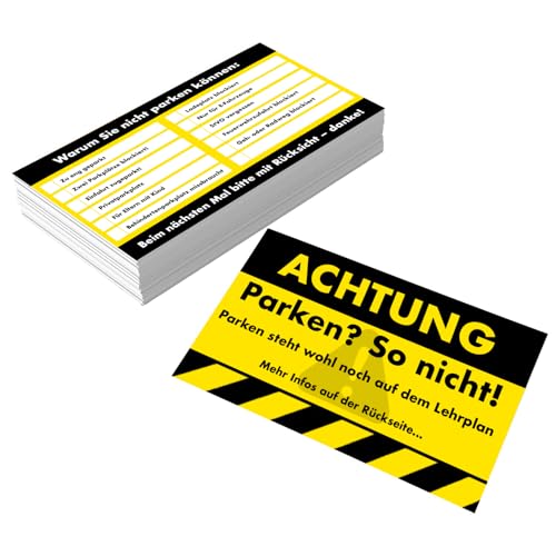 Falkenhorn 40x Achtung! Lustige Strafzettel für Falschparker Parken? So Nicht! Witzige Parkzettel & Scherzartikel für Autofahrer Wetterfest & Hochwertig Scherzartikel Gag-Geschenk