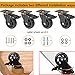 4 Inch Caster Wheels, Casters Set of 4 Heavy Duty with Brake, Polyurethane Foam No Noise Wheels, Safety Dual Locking Plate Industrial Casters, Loading 2200lbs (Two Sets Hardward Kits)