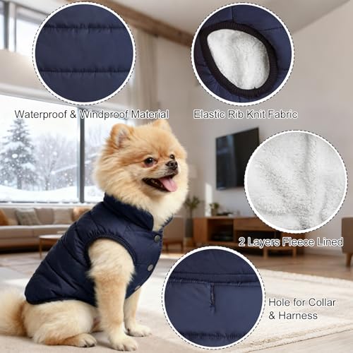 Abrigos navideña para mascotas el regalo ideal de invierno marca Asmea azul M 7