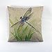 ZNZT Housse De Coussin Taie d'oreiller Décorative De Style Libellule Aquarelle Taie d'oreiller en Lin Décoration Unidirectionnelle pour Canapé À La Maison