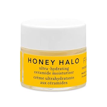 Farmacy Ceramide Face Moisturizer - Honey Halo Ultra Hydrating Facial Moisturizer with Buckwheat Honey + Ceramides - Helps Restore Barrier + Replenish Dryness - Plumping Skin Care for Dry Skin 9ml