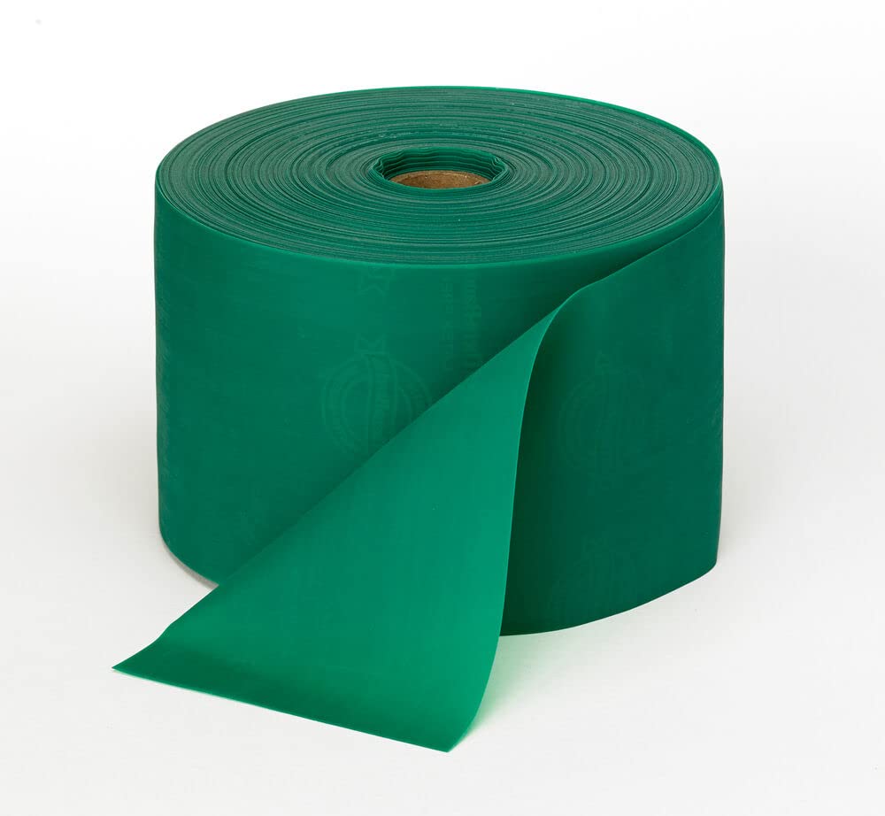 Patterson Medical, Thera-Band, fascia a resistenza elastica, per esercizi, senza lattice, leggera, resistente, con porta rotolo