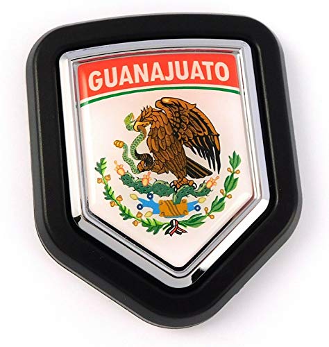 Image of Guanajuato Mexico flag car truck black Shield Grill Badge grille mount emblem country state