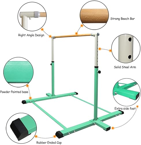 Miniatura 2 de Barras de gimnasia Kip, barra de entrenamiento expandible para el hogar, barra horizontal ajustable de 3 pies a 5 pies de altura, equipo de gimnasio