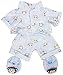Stuffems Toy Shop Blue Monkey Pajamas with Slippers Set Teddy Bear Clothes Outfit Fits Most 14"-18" Build-A-Bear, Vermont Teddy Bear, and