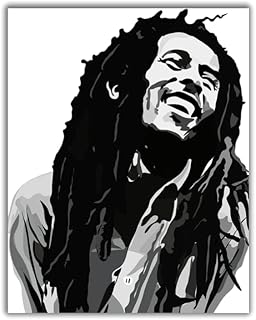 Bob Marley Wall Art Print - Reggae Musician Black White Wall Art - 11x14 - Unframed - Decor for Home, Bedroom, Dorm, Gift