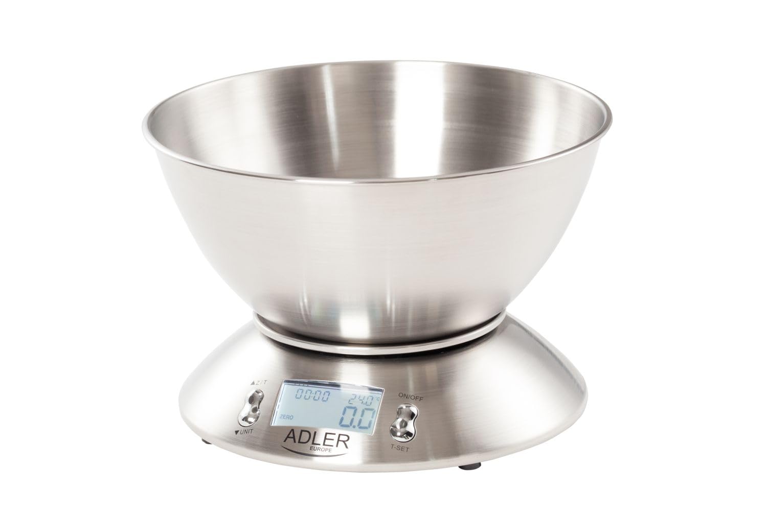 Adler Bilancia da cucina con ciotola 3134, Acciaio inossidabile, Blu