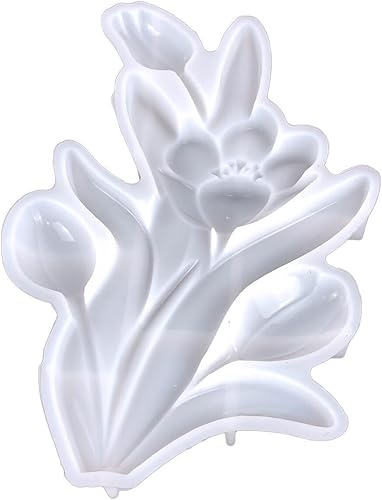 Miniatura 2 de PHEZEN Moldes de silicona de flores de tulipán 3D, molde de silicona para tulipanes, adornos de bricolaje, herramientas de artesanía, molde de
