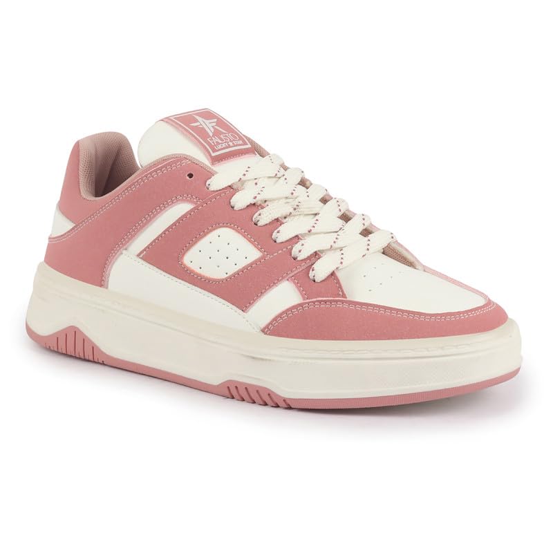 Image of FAUSTO Women Colorblocked Low Top Casual Shoes | Classic Lace-up Dress Sneakers | Memory Cushioned Insole