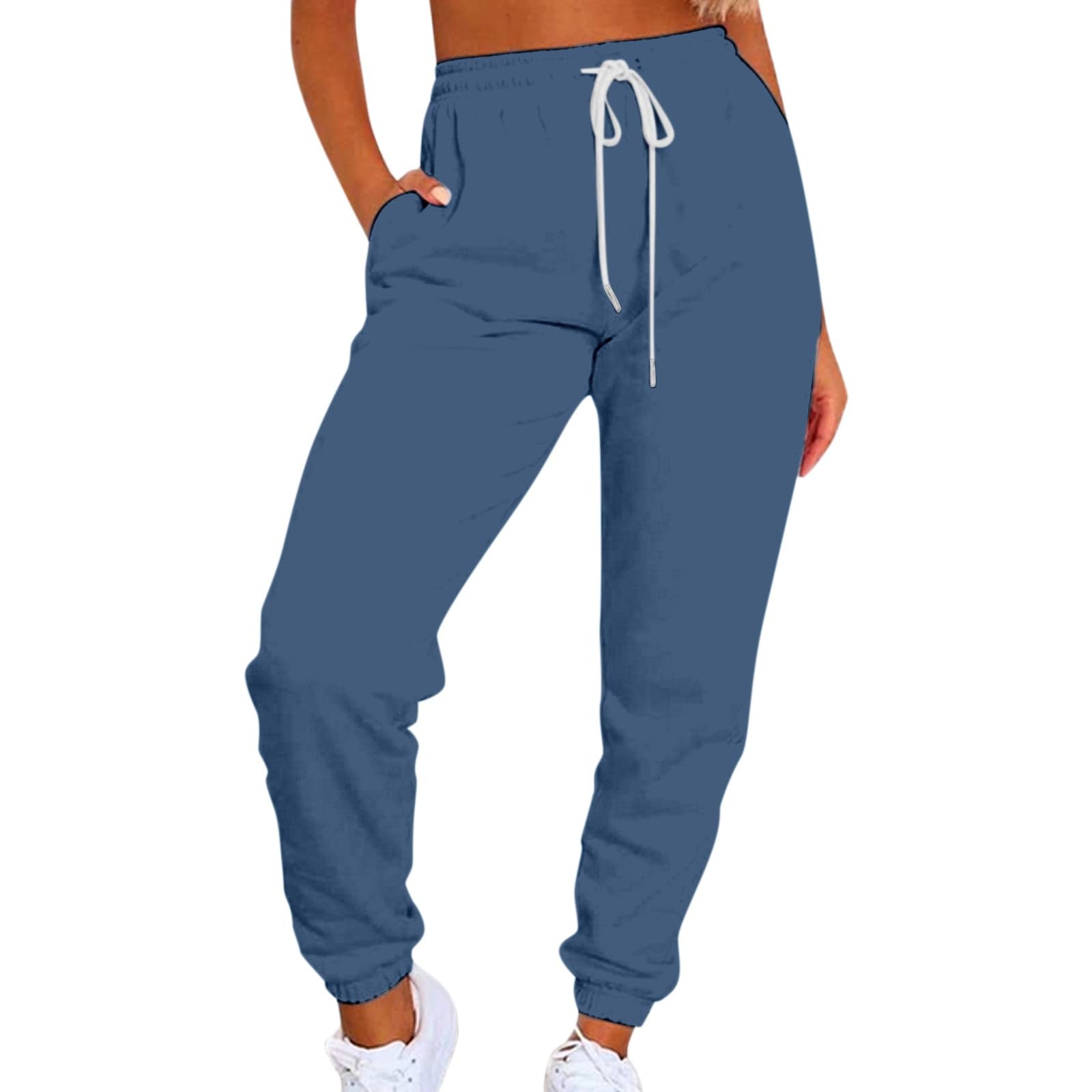 Jogging Bottoms Women's Cotton Baggy: Sweatpants Classic Sweatpants Women's  Long Wide Leg Sports Trousers Plain Straight Trousers Loose Sports