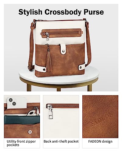 FADEON Crossbody Purses for Women Crossbody Bag, Designer Multi Pockets Shoulder Travel Purses with Tassel 5