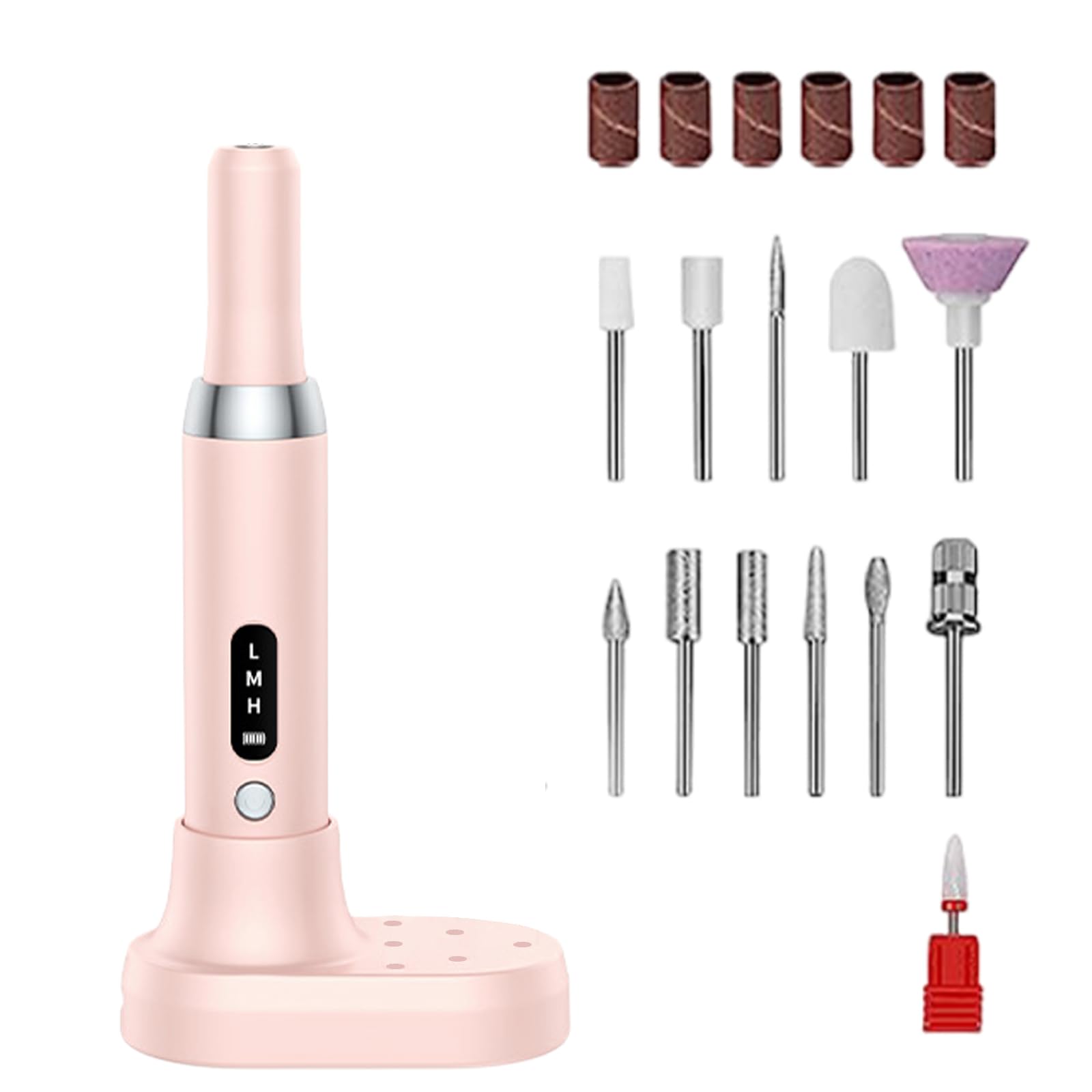 Perceuse à ongles électrique silencieuse sans fil avec kit d'embouts de précision