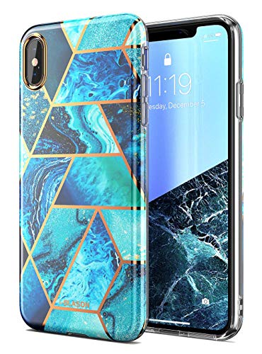 i-Blason Cosmo Lite Series Designed for iPhone Xs Max 2018 Release, Premium Hybrid Slim Protective Bumper Case with Camera Protection, Blue, 6.5