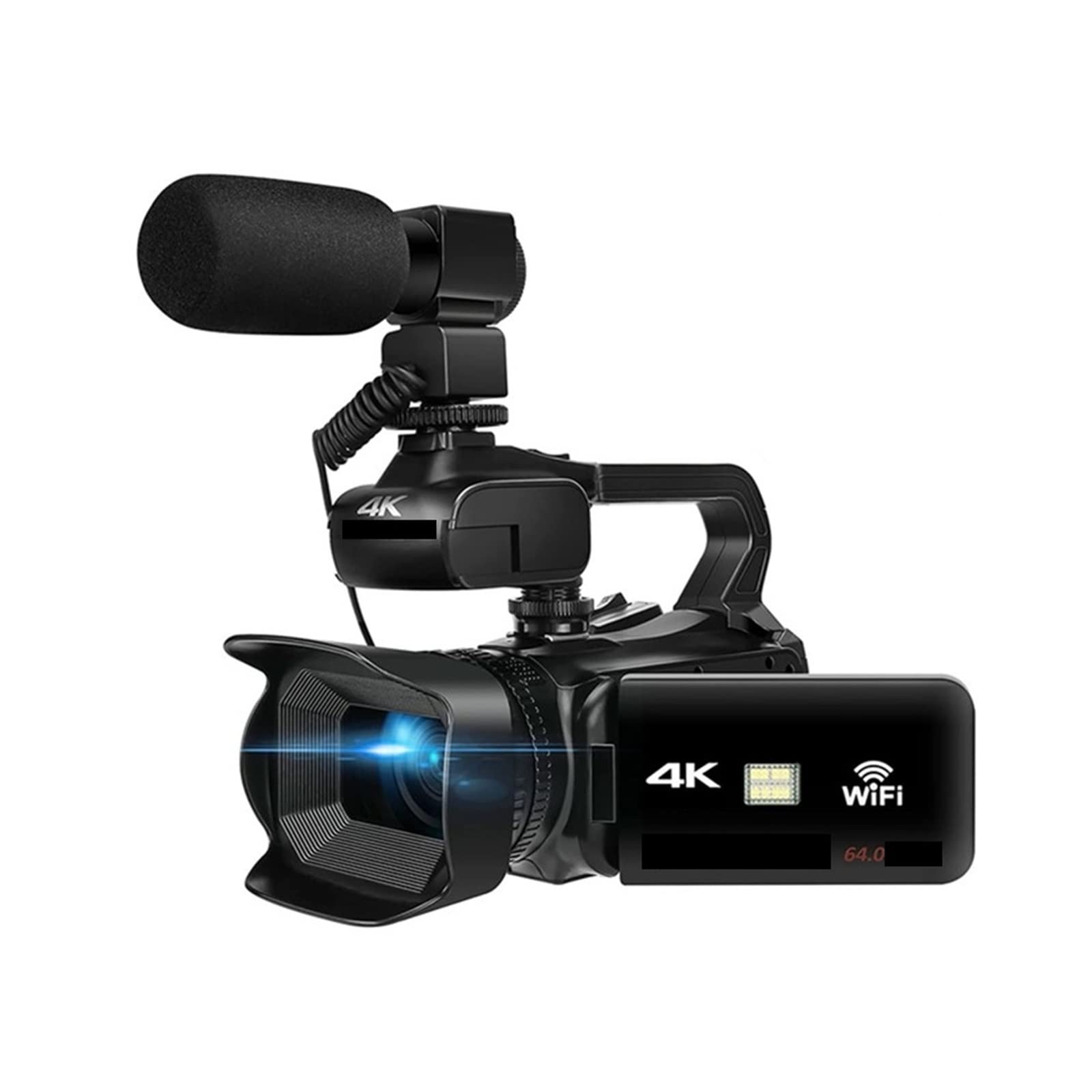 Videocamera Telecamera Videocamera Vintage Full 4K 60FPS for Streaming Live Vlog 18X 64MP AF Registratore Digitale Ruota Schermo(with 32G SD Card,with Microphone)