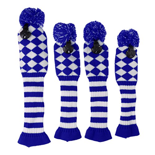 YIJU 4Pcs Knit Headcover Long - Azul