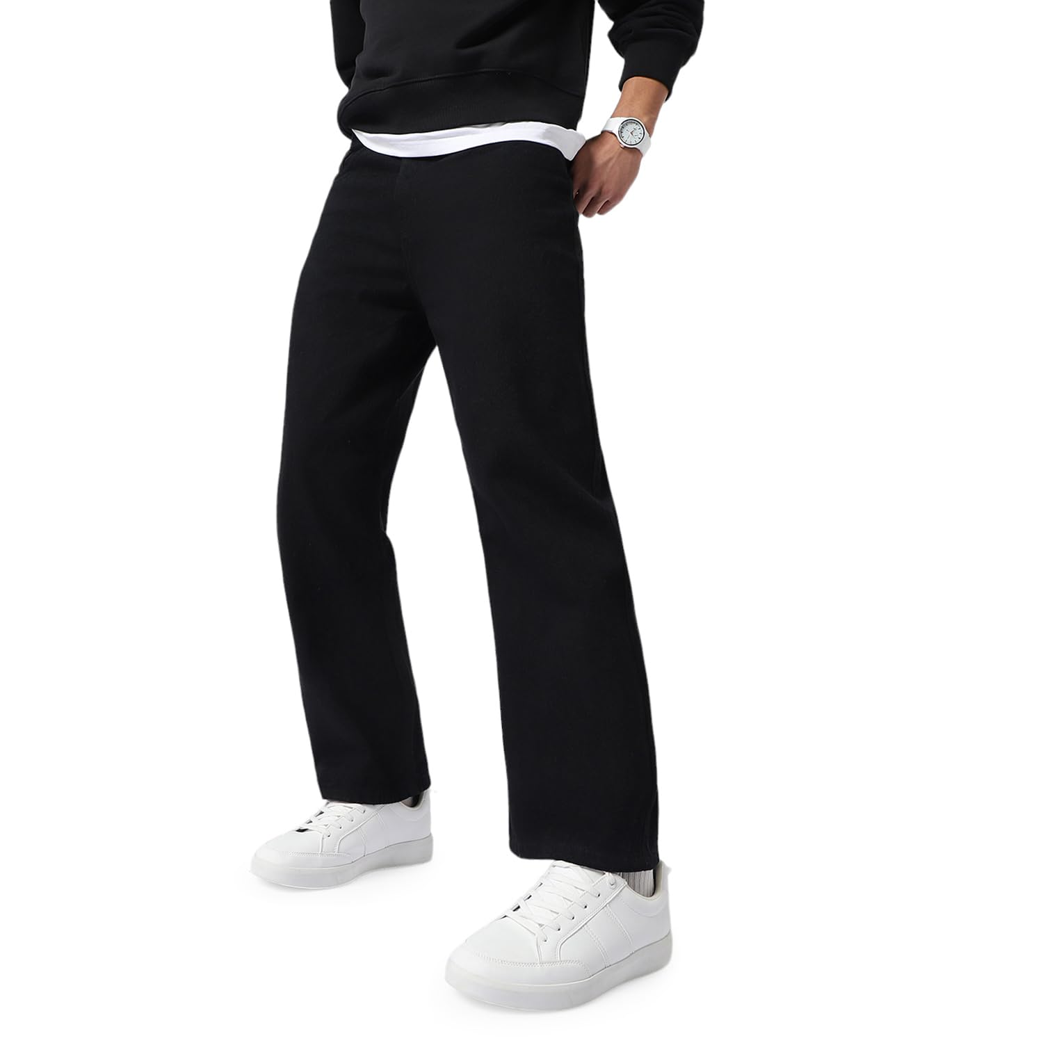 Urbano Fashion Men’s Loose Mid Rise Jeans