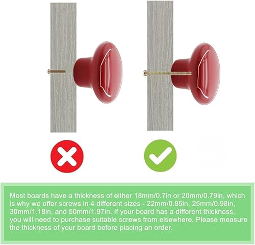 Miniatura 6 de 10 pomos de puerta de cerámica vintage de forma redonda para cajón, armario, armario, cajón, gabinete, accesorios de cocina para el hogar (rojo)